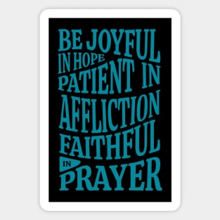 Christian Design Be Joyful in Hope Blue Magnet